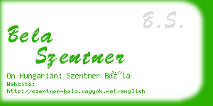 bela szentner business card